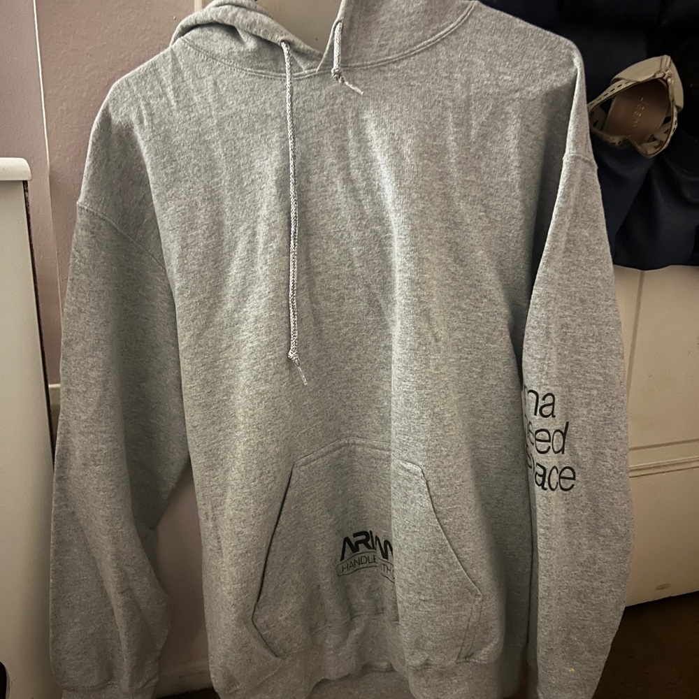 Gray Pullover Hoodie Sweatshirt